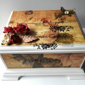 Beautiful wooden gift box with round-edges - 4 sections for dry fruits, accessories